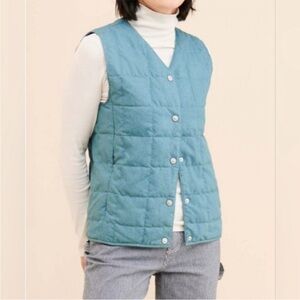 Anthropologie TAION Women’s Blue Denim Quilted Vest Size Small